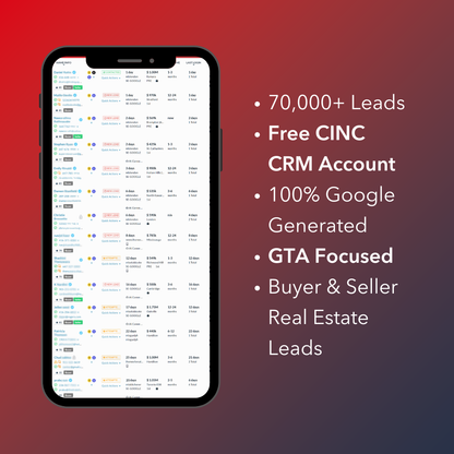 70,000+ Real Estate Leads - New Leads Added Daily ($99/mo Billed Annually)